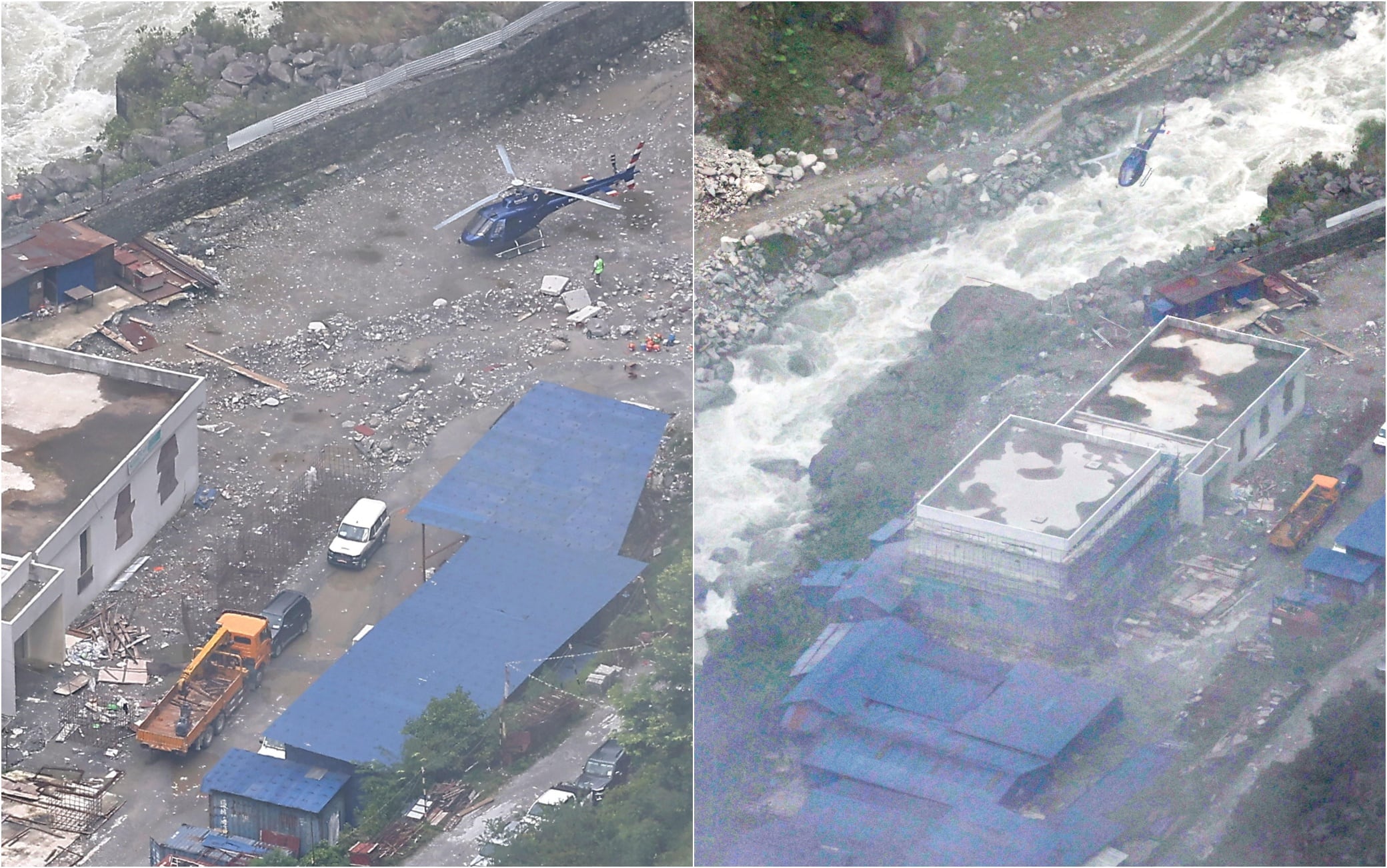 ricerche dei dispersi per l'alluvione in nepal