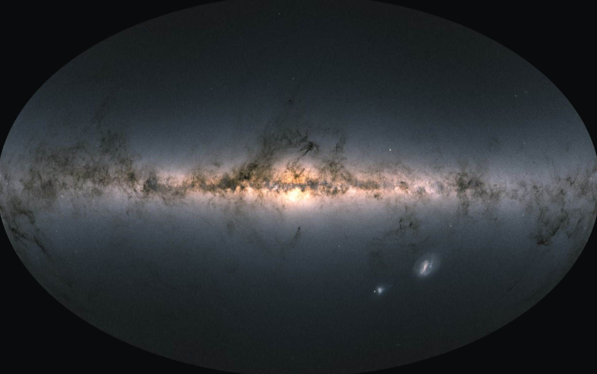 La distribuzione nel cielo di quasi due miliardi di stelle, le cui posizioni, luminosità e colori sono tratte dalla Early Data Release 3 della missione Gaia