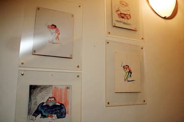 MOSTRA 'FELLINI E LA SUA MUSA ' DISEGNI INEDITI REALIZZATI DA FEDERICO FELLINI ED ISPIRATI DALLA SUA COLLABORATRICE LILIANA BETTI, AL TEATRO DEI FILODRAMMATICI, IN VIA FILODRAMMATICI 1