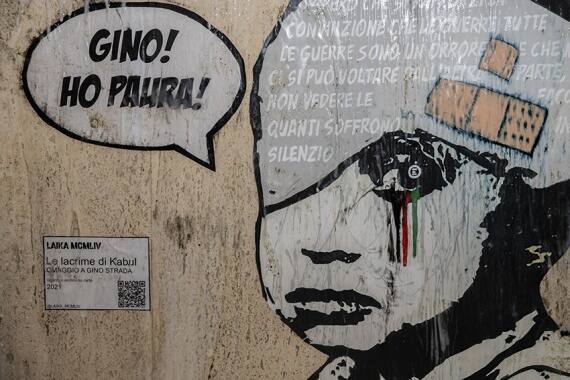 Un dettaglio del murale