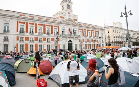 madrid protesta casa puerta del sol