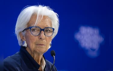epa12674114 Christine Lagarde, President of the European Central Bank (ECB), attends a plenary session on the closing day of the 56th annual meeting of the World Economic Forum (WEF) in Davos, Switzerland, 23 January 2026. The 2026 summit, running from 19 to 23 January and held under the theme 'A Spirit of Dialogue,' brings together global political leaders, corporate executives, and scientists to address international challenges.  EPA/GIAN EHRENZELLER