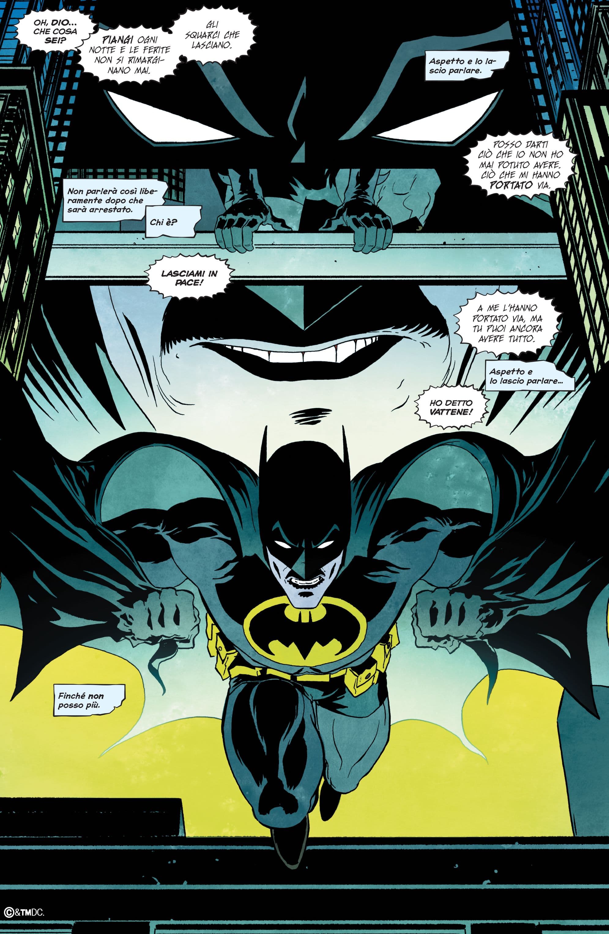 Una tavola tratta da Batman: Schemi Oscuri, di Dan Watters e Hayden Sherman (Panini DC)