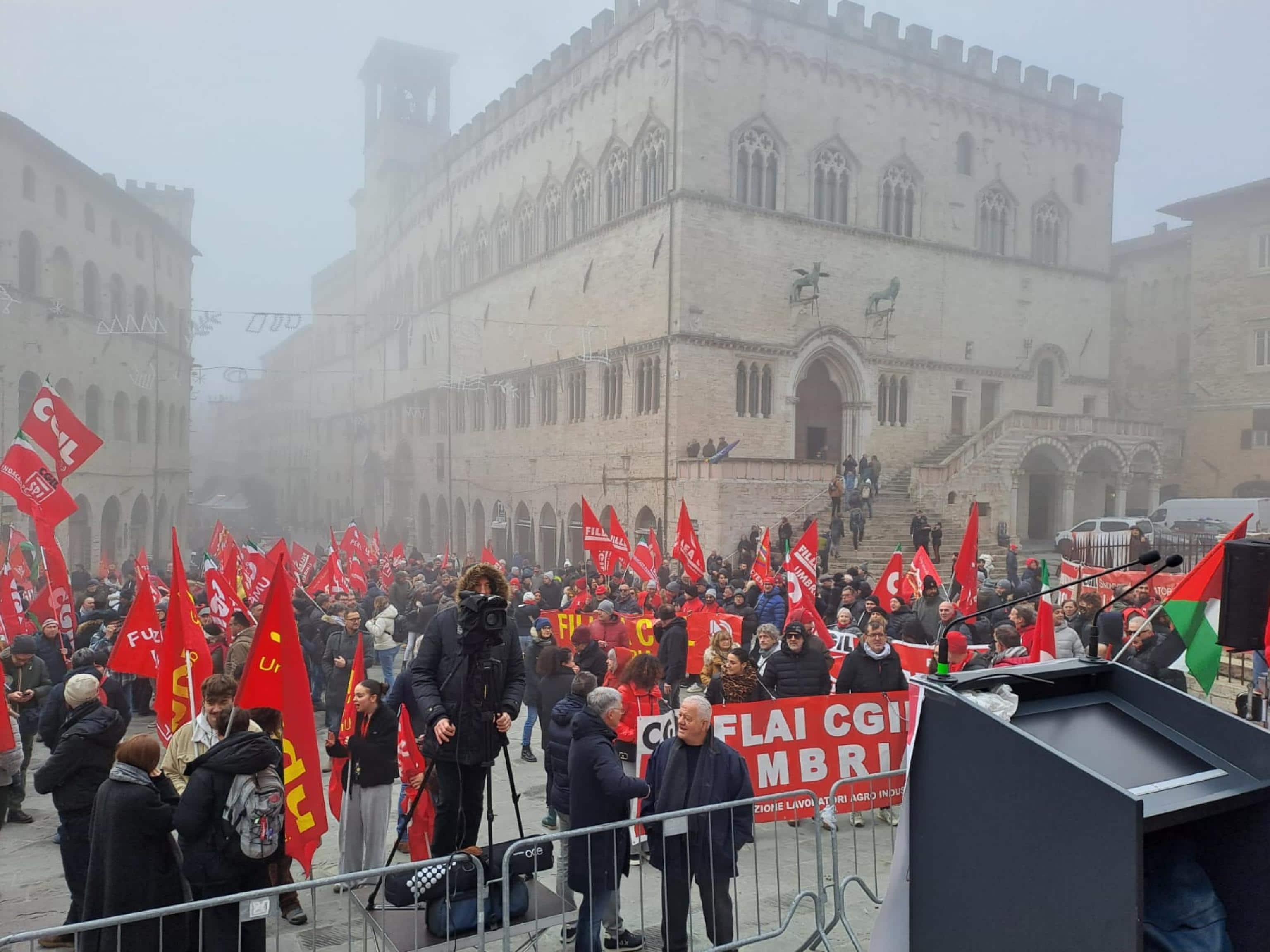 Perugia sciopero 12 dicembre Cgil