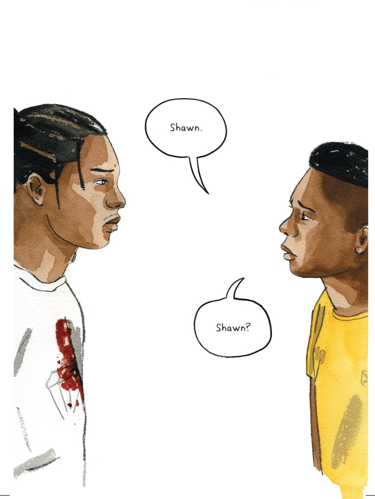 Una tavola estretta da La lunga discesa. Il Graphic Novel, di Jayson Reynolds e Danica Novgorodoff