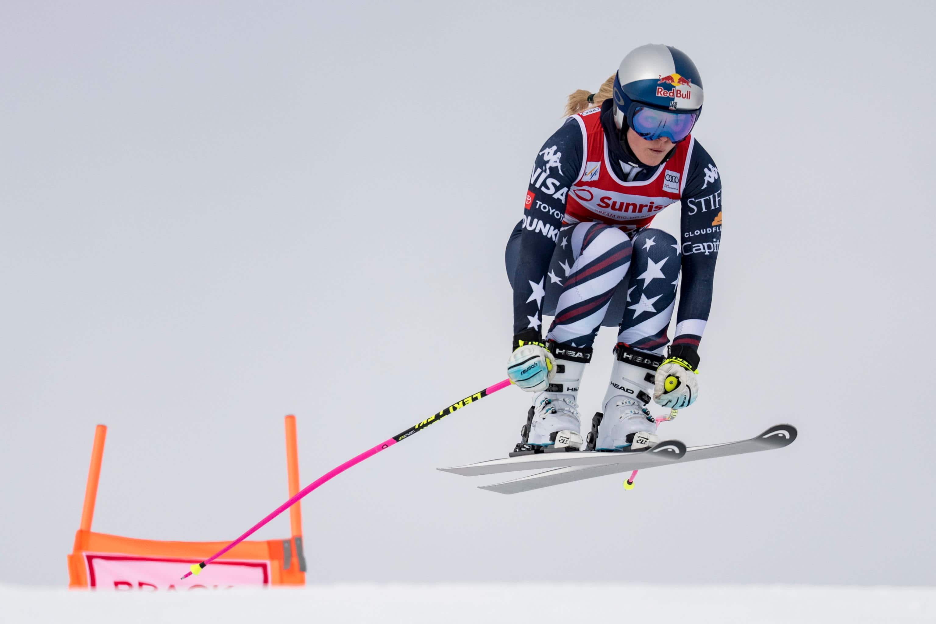 Lindsey Vonn durante la discesa a St. Moritz