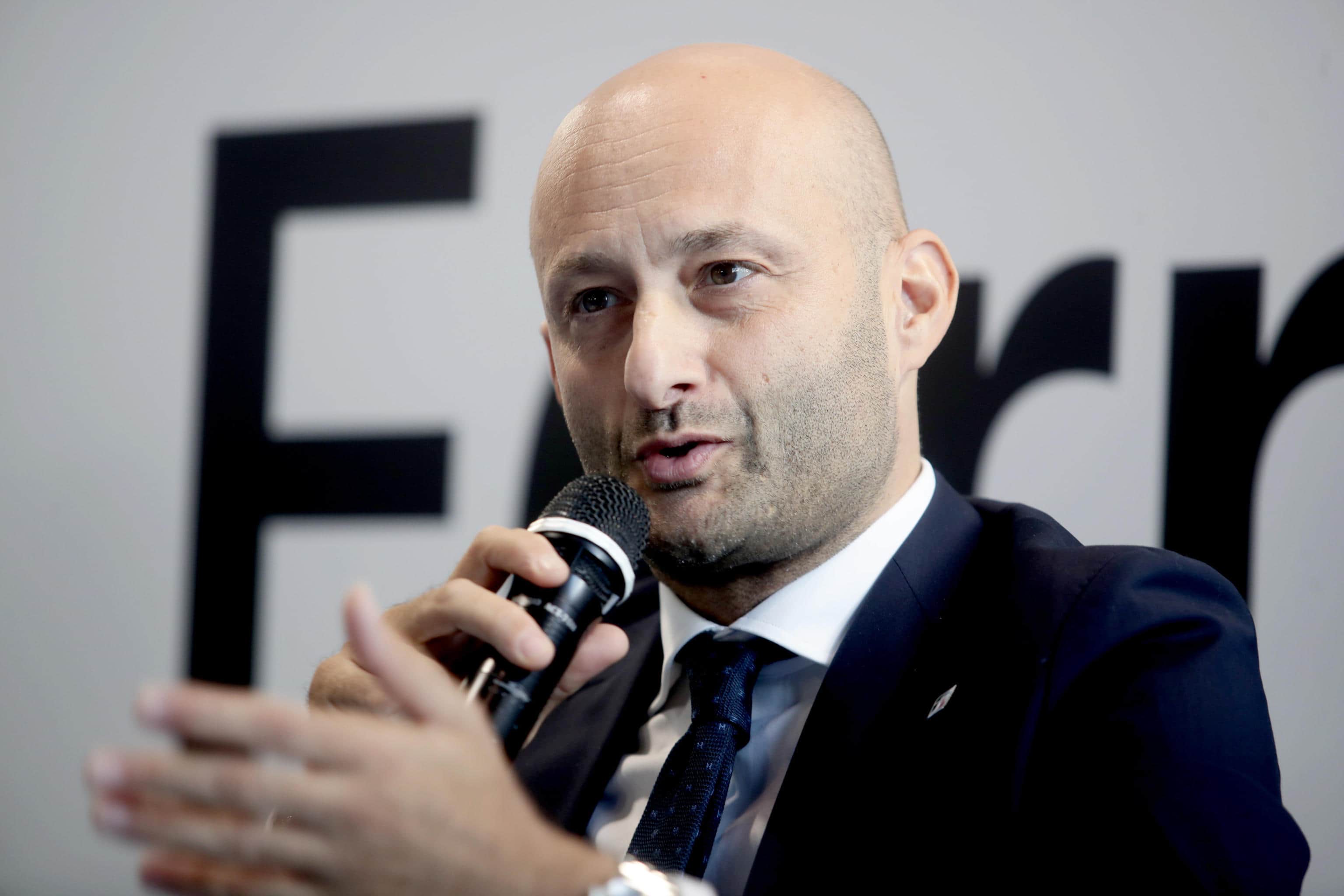 Gianpiero Strisciuglio, amministratore delegato Trenitalia, partecipa allÃ??apertura di EXPO Ferroviaria 2025, lÃ??esposizione internazionale biennale per le tecnologie, prodotti e sistemi ferroviari a Rho Fiera (Milano), 30 settembre 2025. ANSA/MOURAD BALTI TOUATI