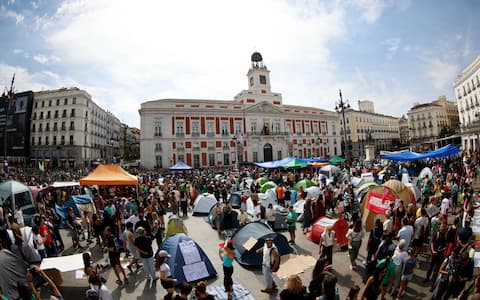 madrid protesta casa puerta del sol