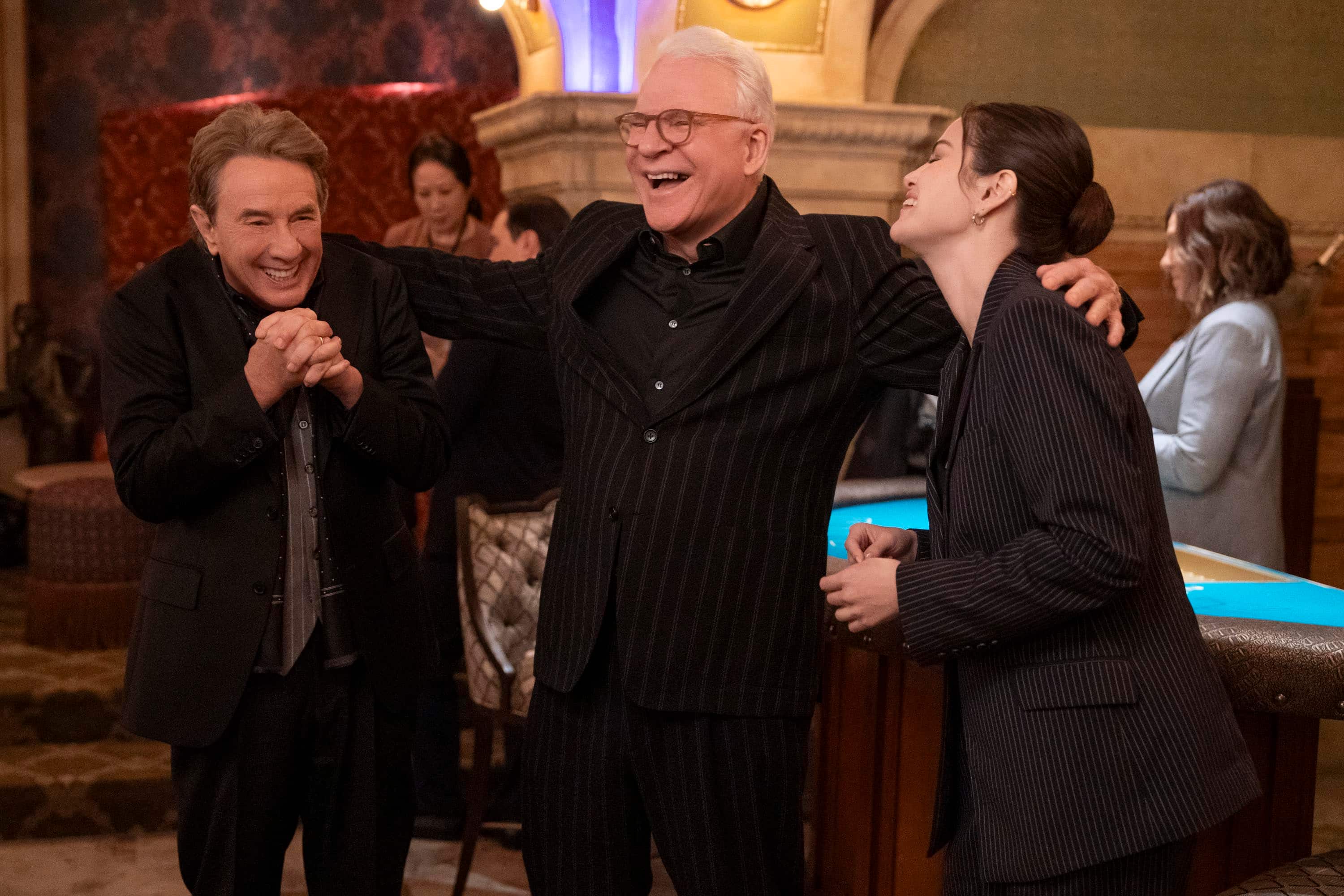 ONLY MURDERS IN THE BUILDING - “The House Always…” - With the clock ticking, the trio doubles down to bring “new” and “old” forces together to bring down a killer — ending in one explosive showdown and the reveals they’ve been chasing all season. (Disney/Patrick Harbron)MARTIN SHORT, STEVE MARTIN, SELENA GOMEZ