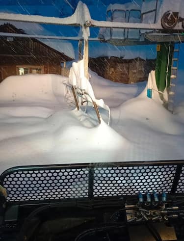 Neve nel Cuneese, Piemonte.