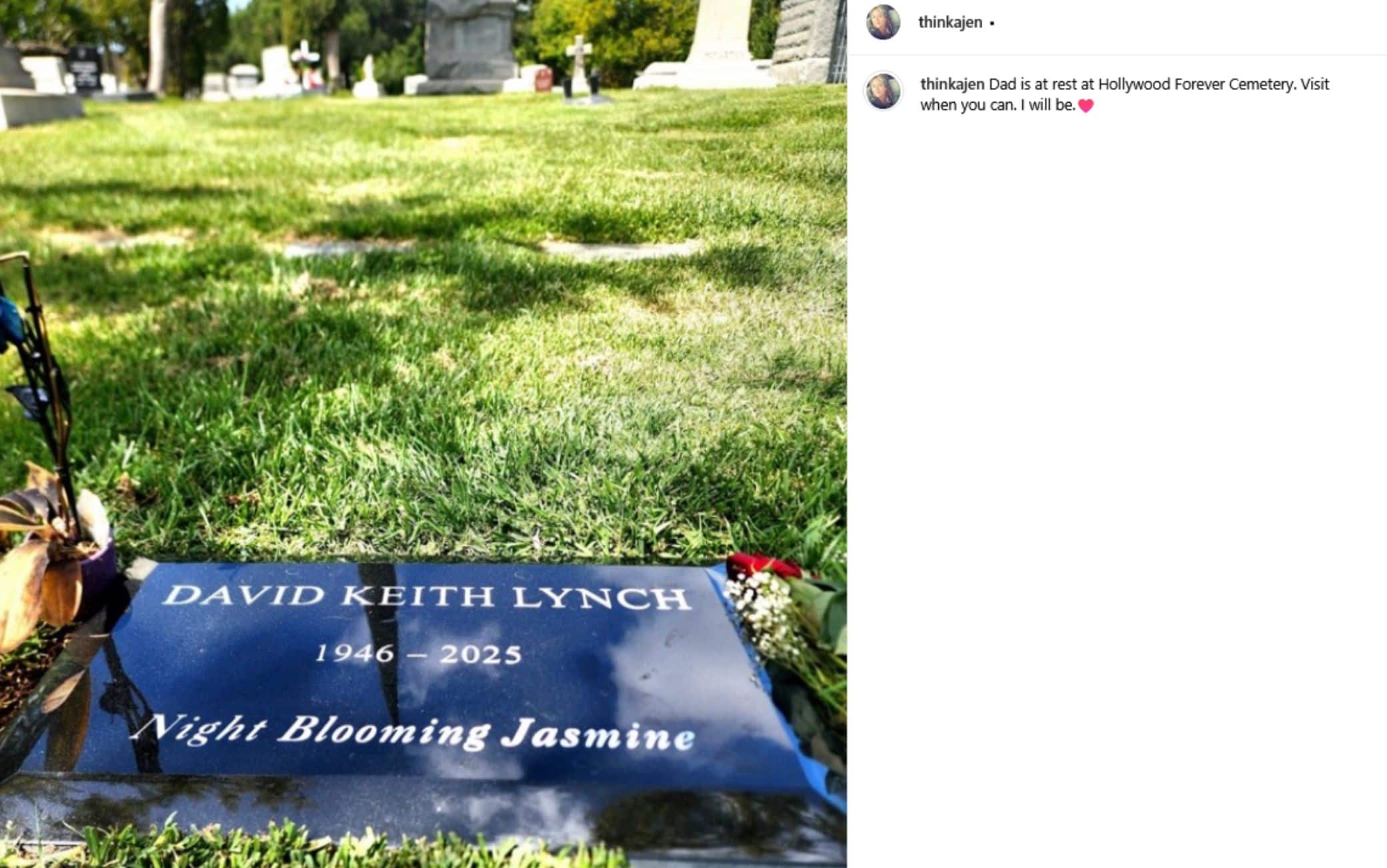 La tomba di David Lynch al cimitero di Hollywood