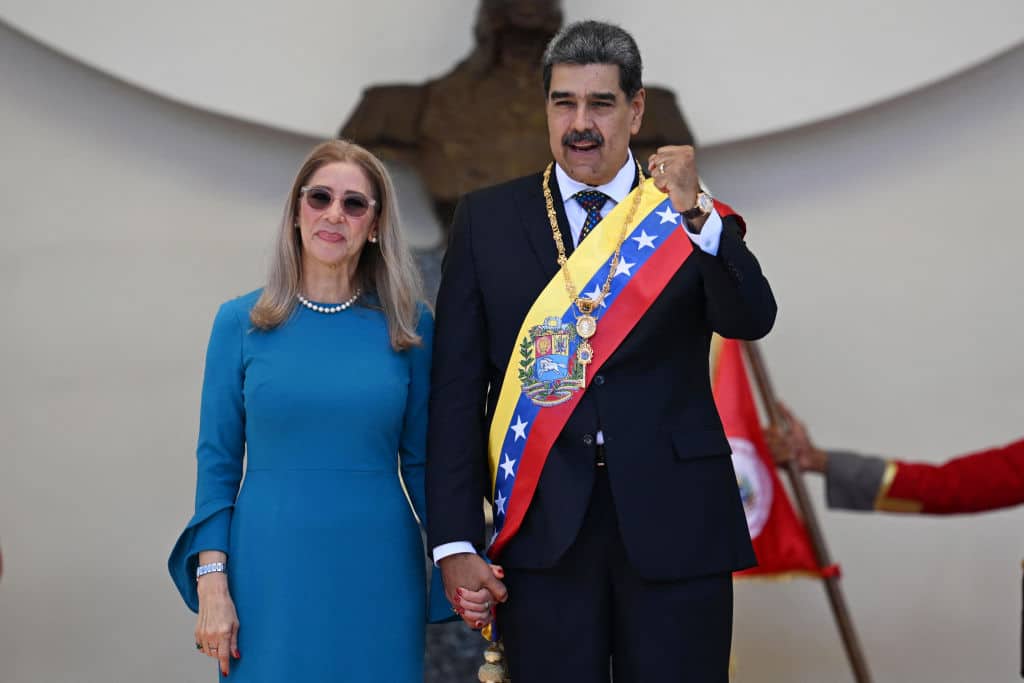Da sinistra, Cilia Flores col Marito Nicolas Maduro