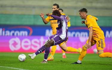 Fiorentina's foward Moise Kean scores during the Italian serie A soccer match ACF Fiorentina vs AC Pisa at the Artemio Franchi Stadium in Florence, Italy, 23 February  2026
ANSA/CLAUDIO GIOVANNINI
