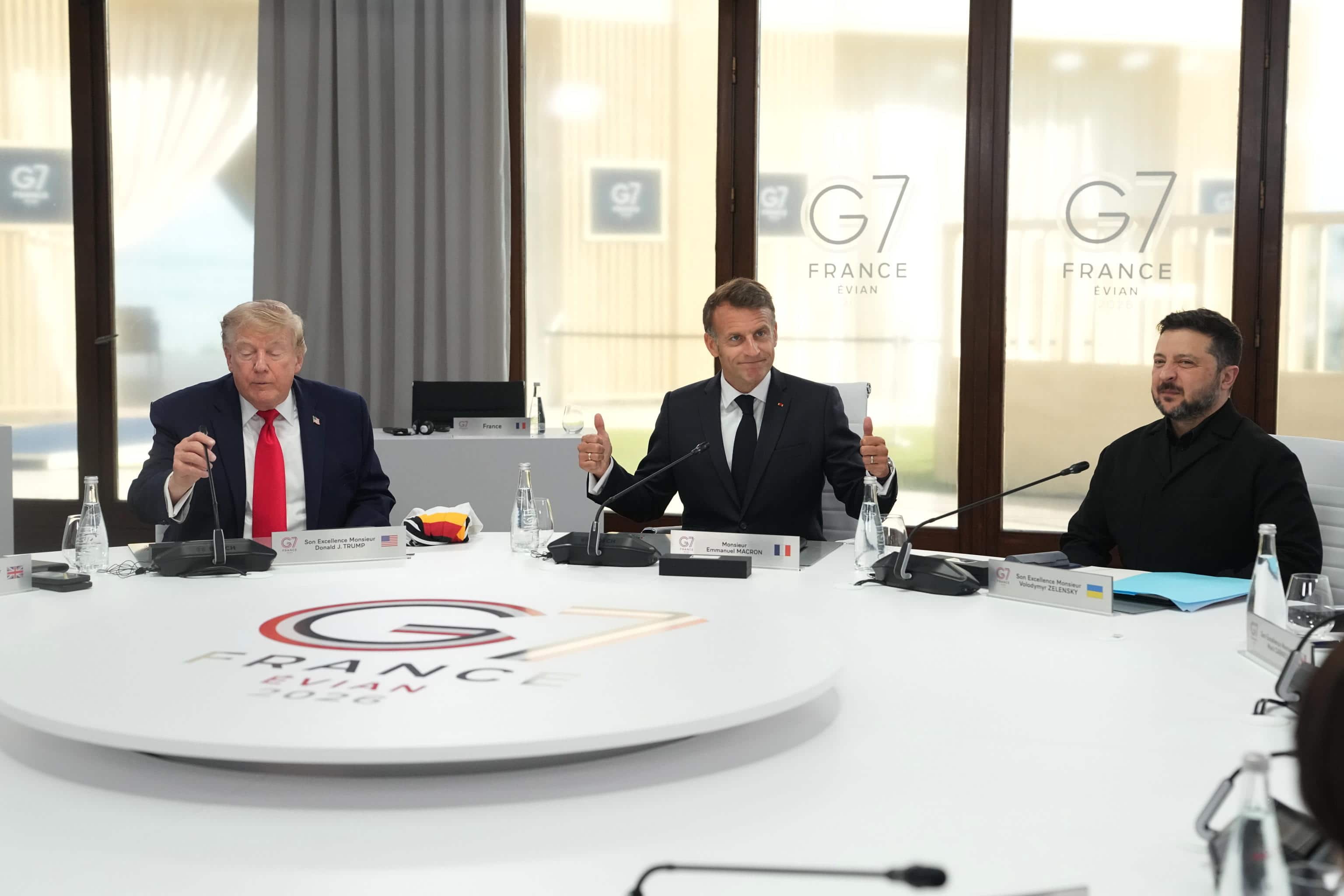 Trump Macron Zelensky