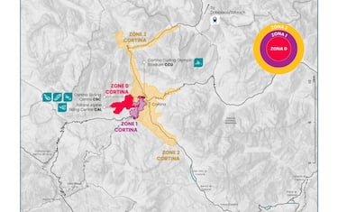 La mappa delle ZTL e delle zone ad accesso limitato a Cortina d'Ampezzo