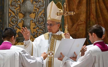 This handout photo taken on May 9, 2025 by The Vatican Media shows Pope Leo XIV during a mass with cardinals in the Sistine Chapel in The Vatican. (Photo by Handout / VATICAN MEDIA / ANSA) / RESTRICTED TO EDITORIAL USE - DISTRIBUTED AS A SERVICE)