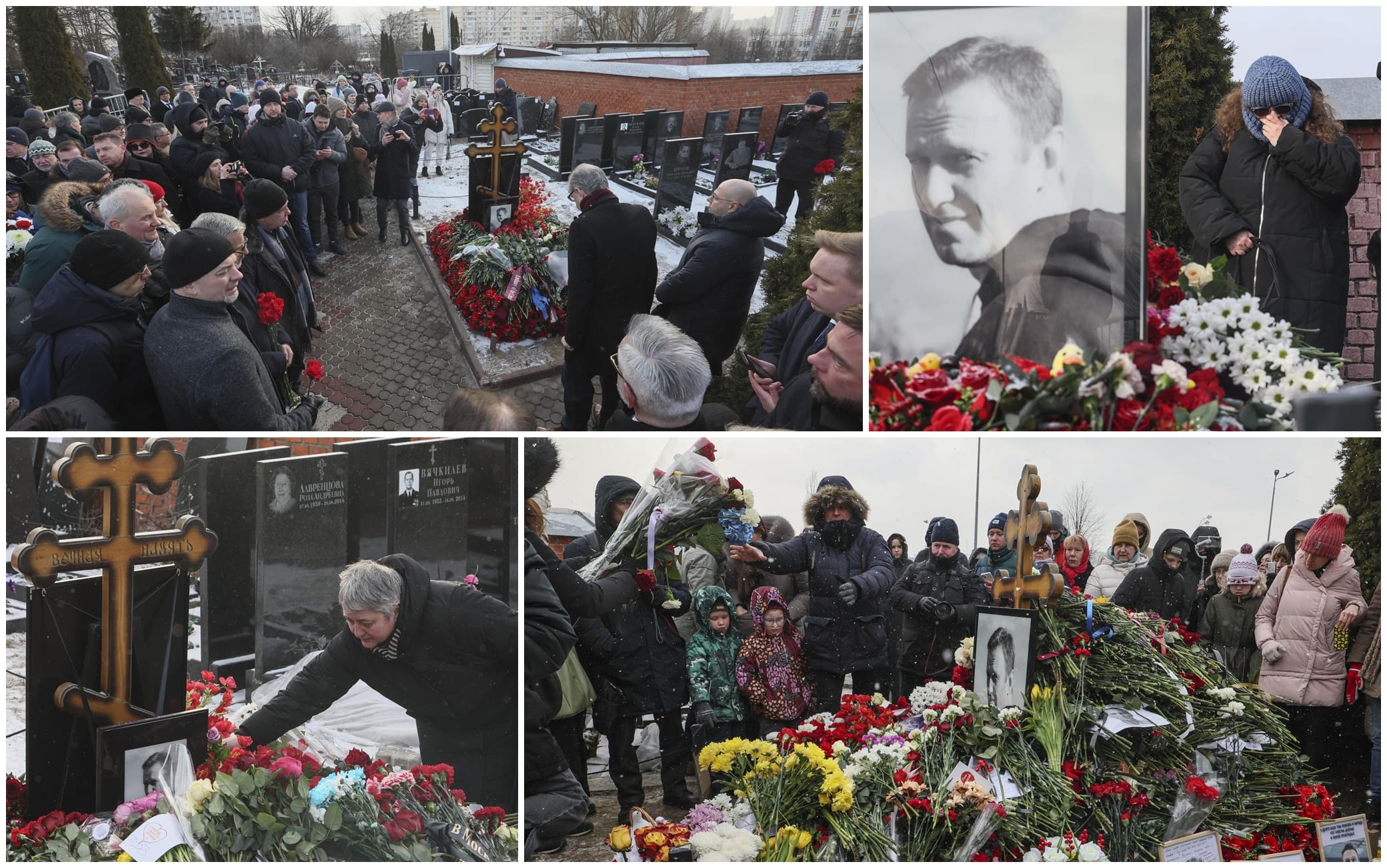 I sostenitori di Navalny davanti alla sua tomba