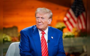 Mandatory Credit: Photo by Julia Beverly/Shutterstock (14788040o)
Donald Trump appears during the FOX News Channel's The Faulkner Focus Town Hall
FOX News Channel's 'The Faulkner Focus' Town Hall with Former President Donald Trump, Cumming, Georgia, USA - 15 Oct 2024