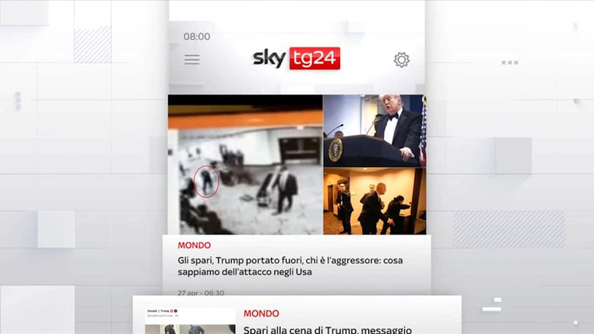 I titoli di Sky TG24 del 27 aprile, edizione delle 8