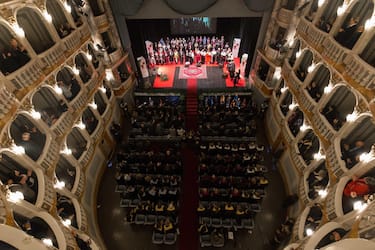 Il teatro Lauro Rossi di Macerata.