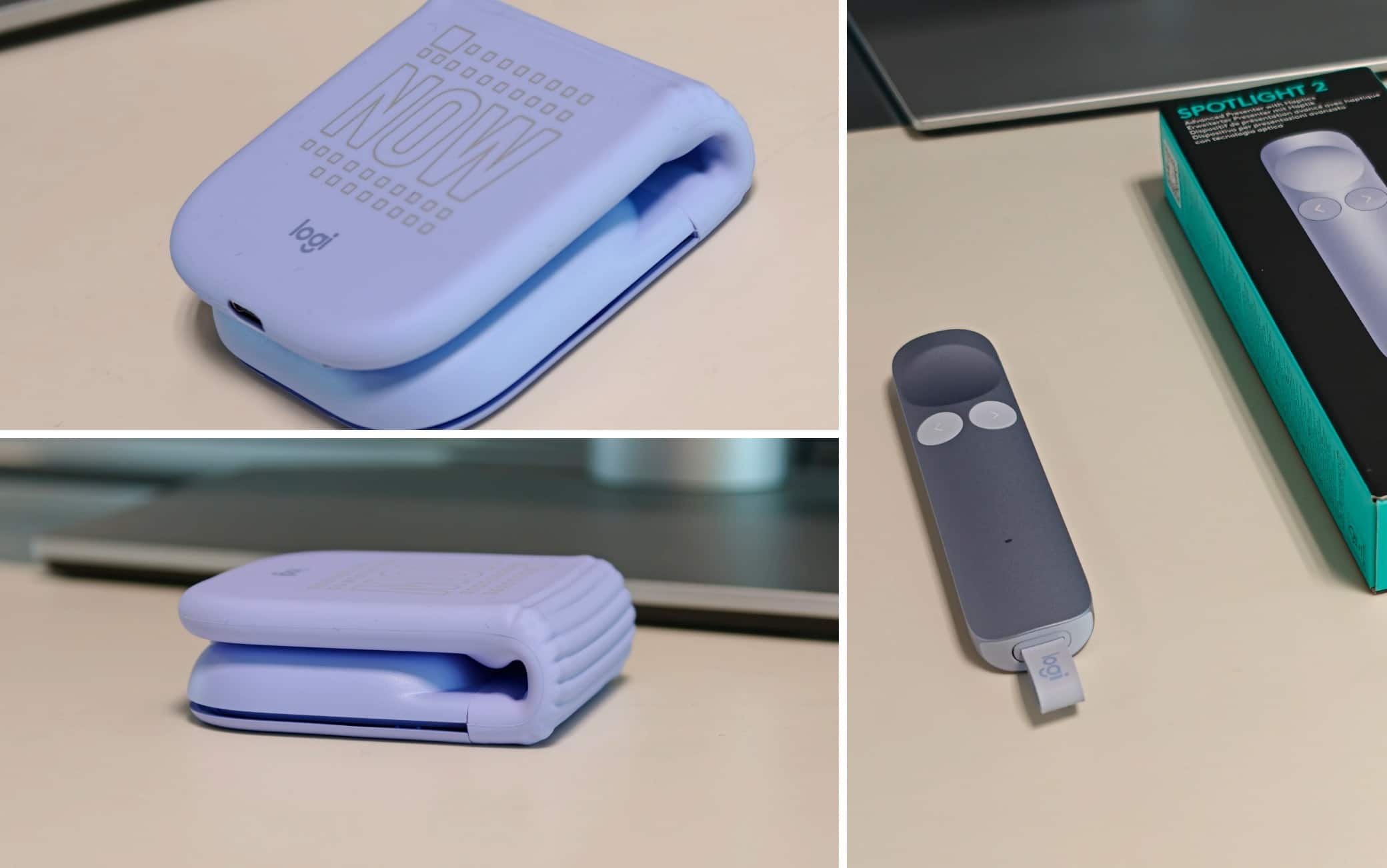 Il mouse Logitech Mobi Fold e il puntatore per presentazione Spotlight 2