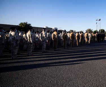 Il contingente della base militare italiana di Ali Al Salem, Kuwait, dicembre 2021.