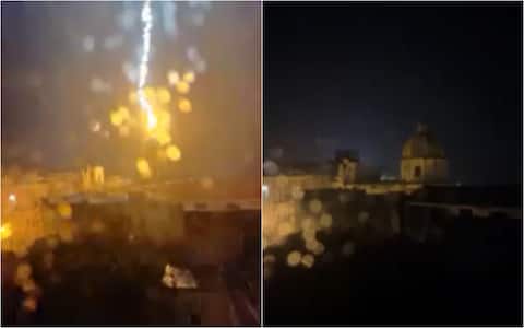 un fulmine colpisce una chiesa a ischia