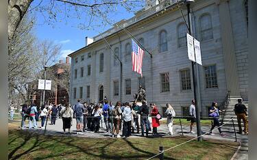 CAMBRIDGE, MASSACHUSETTS, UNITED STATES - APRIL 22: A view of Harvard University in Cambridge, Massachusetts, United States, on April 22, 2025. The university filed a lawsuit against the Trump administration following the federal government's decision to freeze $2.2 billion in grants. The administration cited conditions related to campus policies, while Harvard officials challenged the action in court. (Photo by Kyle Mazza/Anadolu via Getty Images)