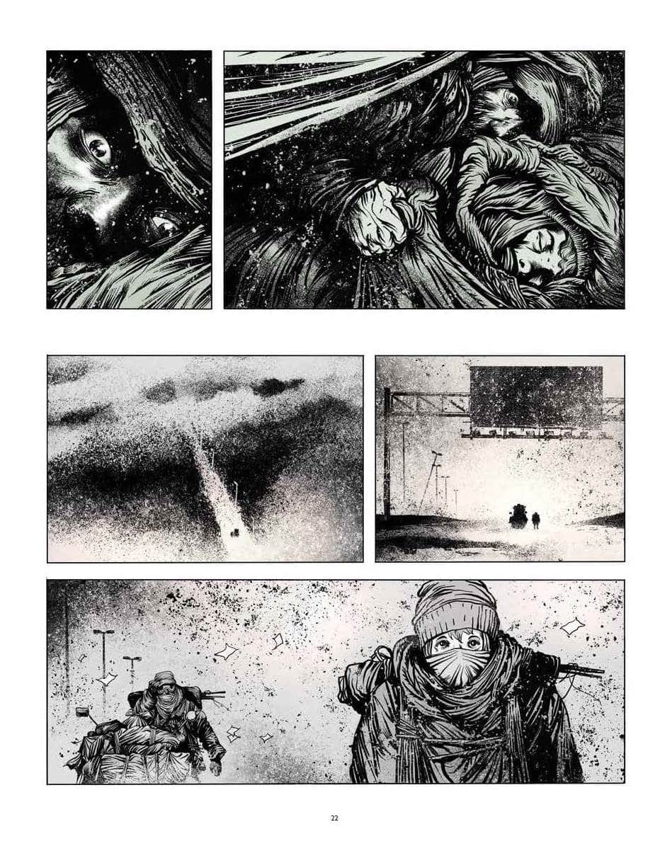 Una tavola tratta da La Strada di Manu Larcenet (Coconino Press)