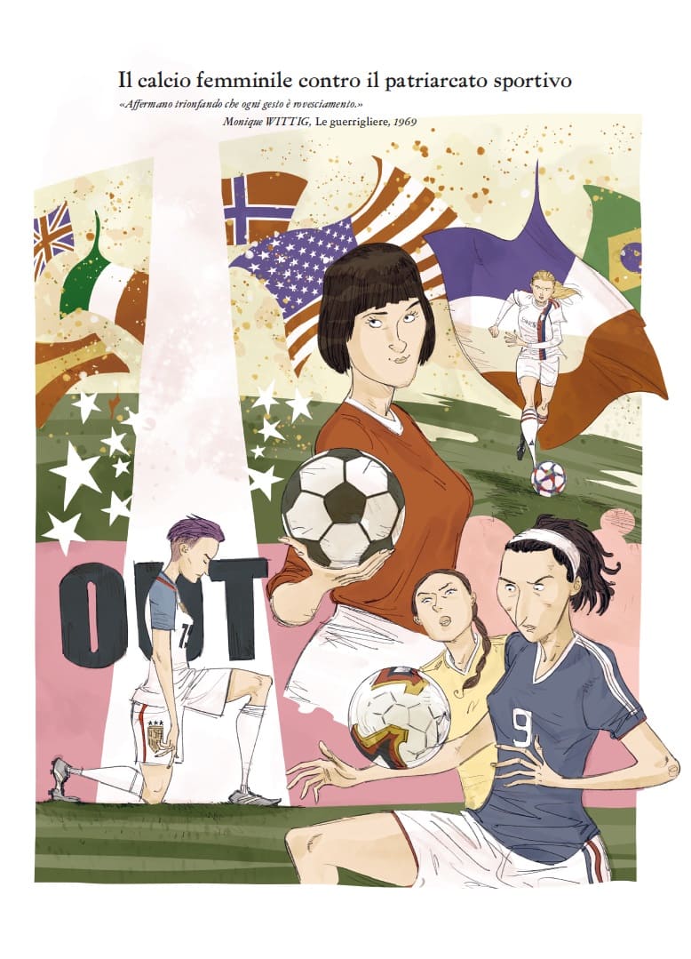 Una tavola tratta da "Una storia popolare del calcio" di Christophe Deveney, Mickaël Correia, Lelio Bonaccorso e Deborah Braccini (Tunué)