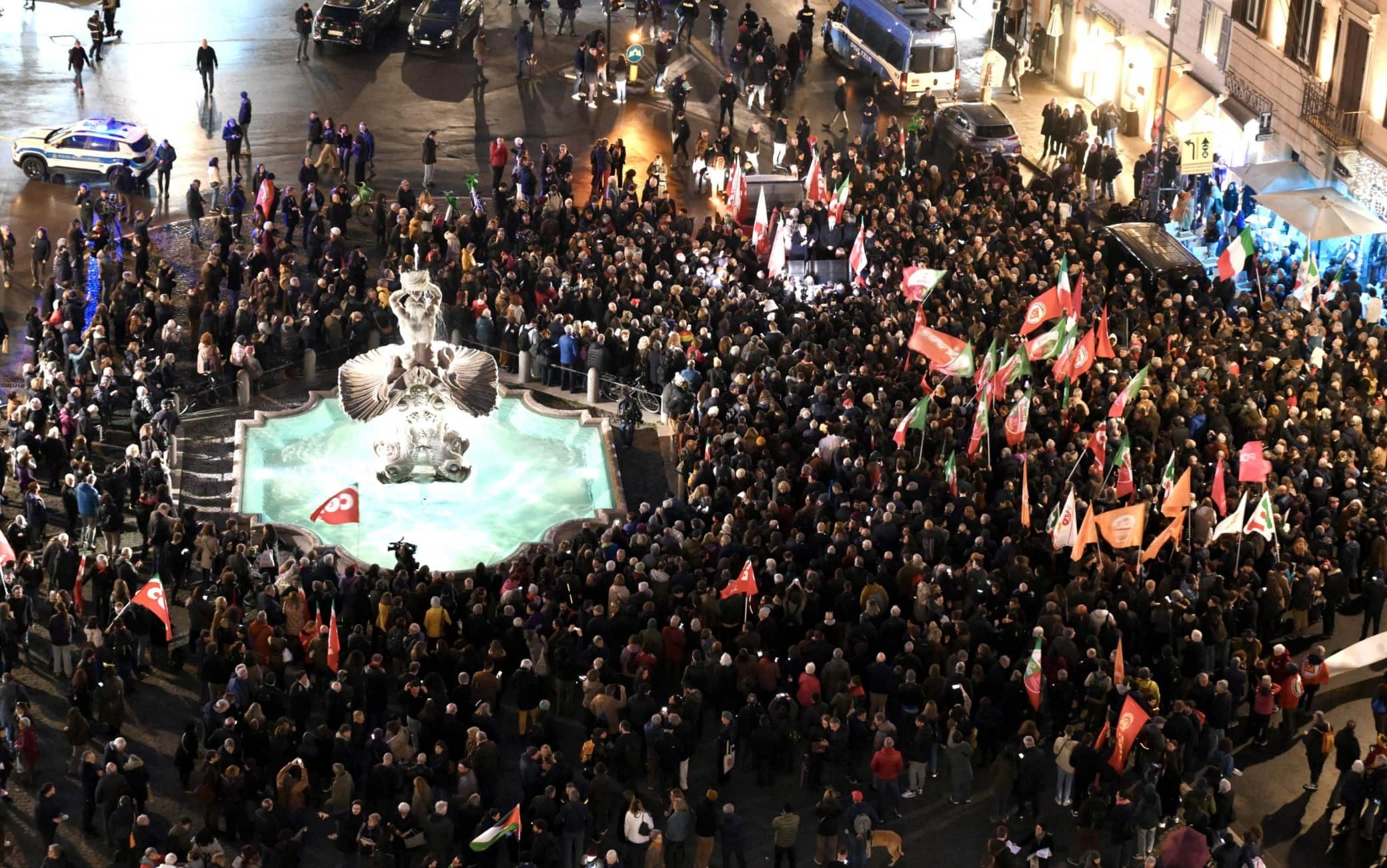 festeggiamenti per il no a roma