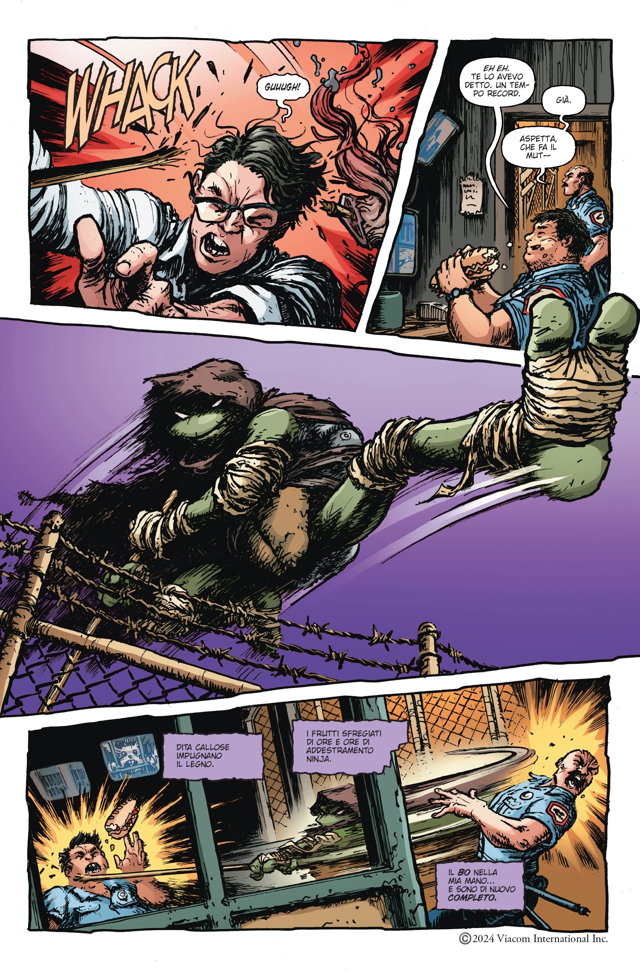 Una tavola estratta dalla nuova serie delle Tartarughe Ninja scritta da Jason Aaron