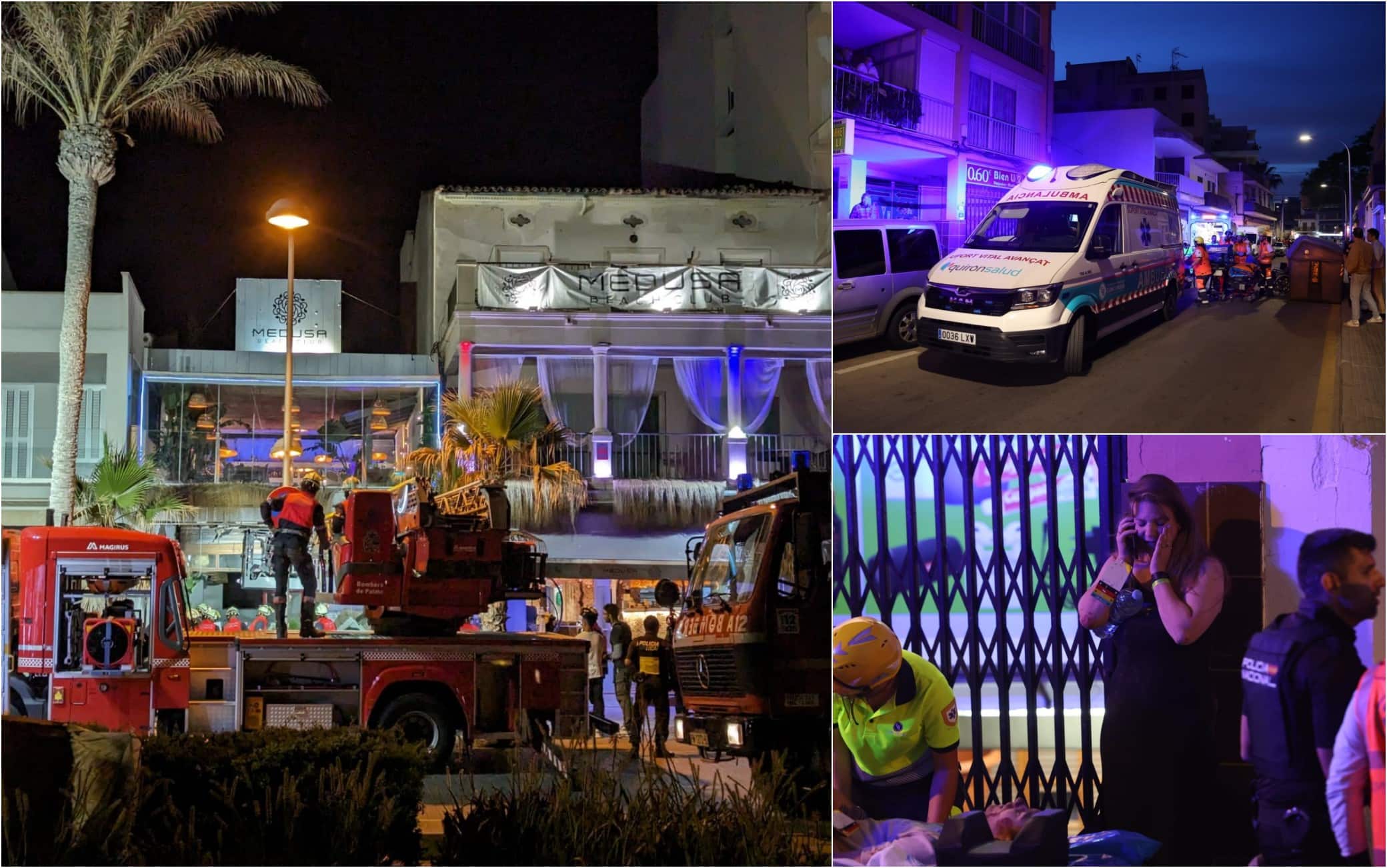 Crollo ristorante Palma di Maiorca