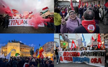 Festeggiamenti per la vittoria del No