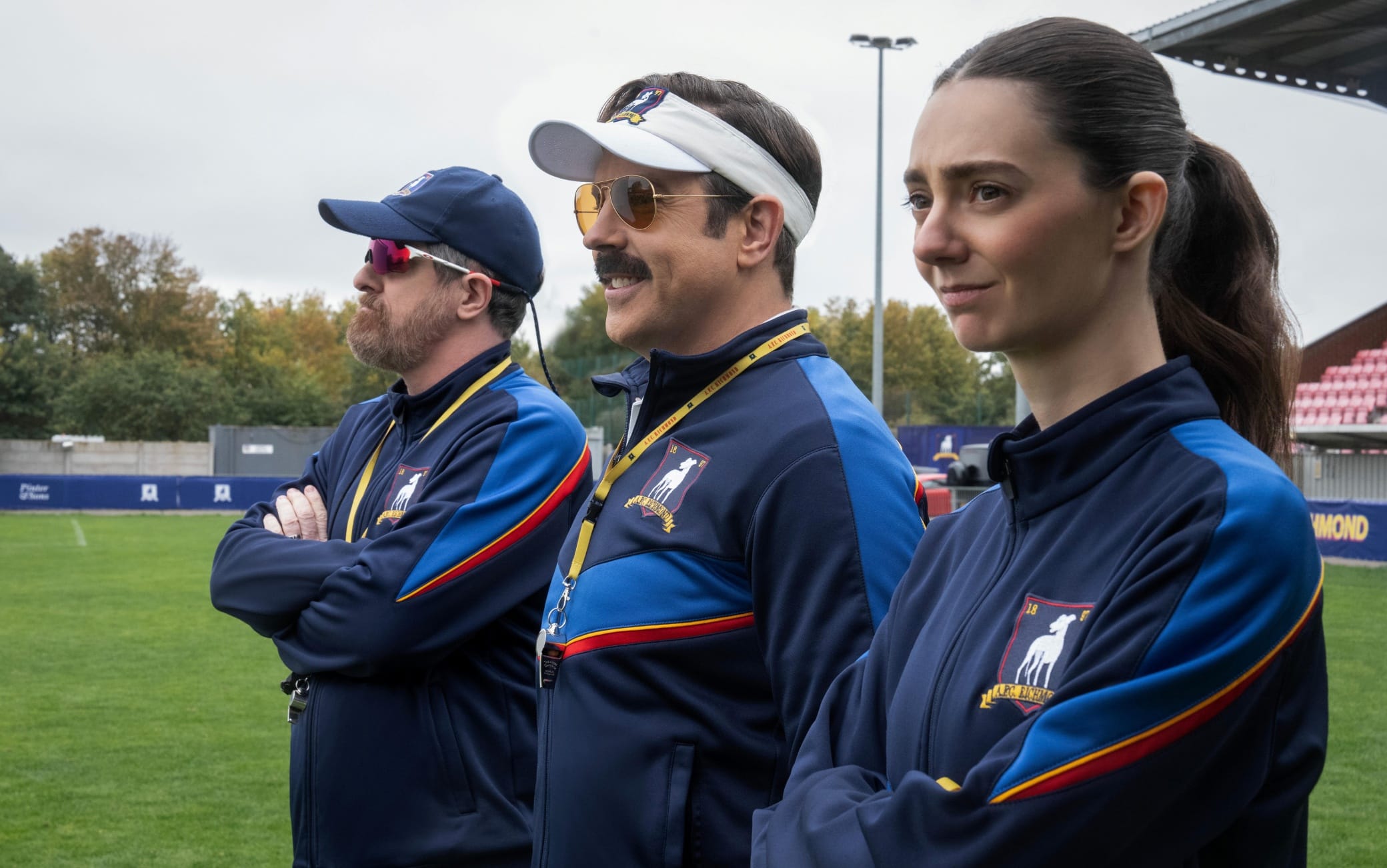 Brendan Hunt, Jason Sudeikis e Tanya Reynolds