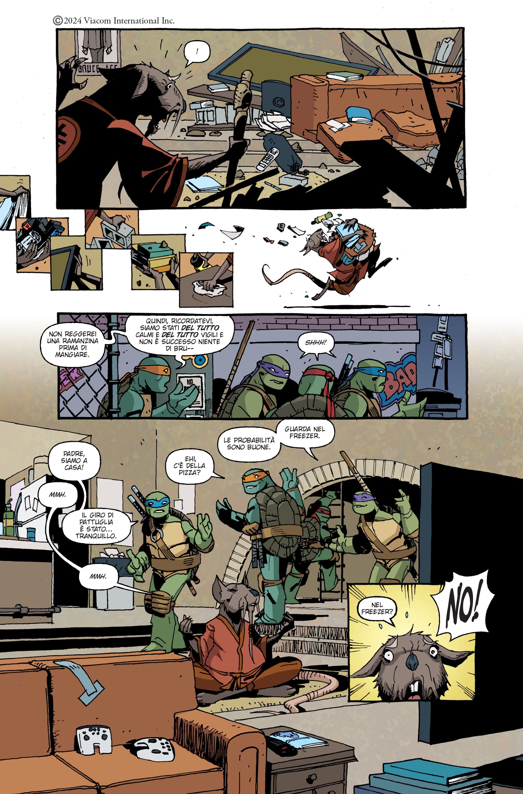Una tavola estratta dalla nuova serie delle Tartarughe Ninja scritta da Jason Aaron