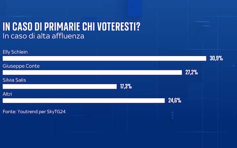 una grafica sulle primarie del centrosinistra