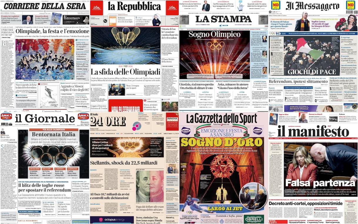 Today’s Newspaper Front Pages – Feb 7 | Sky TG24 Review