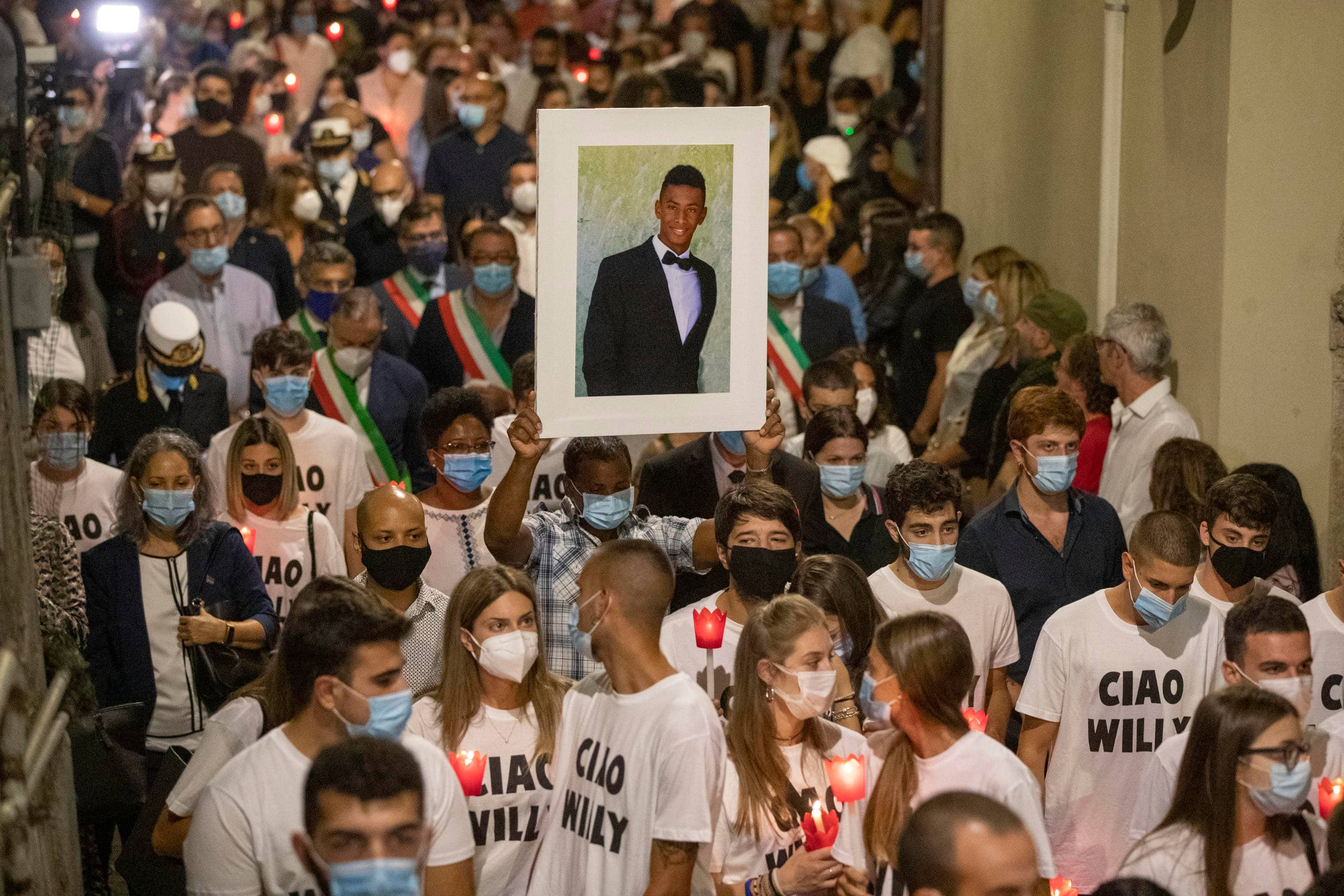 La fiaccolata in ricordo di Willy. Paliano 9 settembre 2020ANSA/MASSIMO PERCOSSI