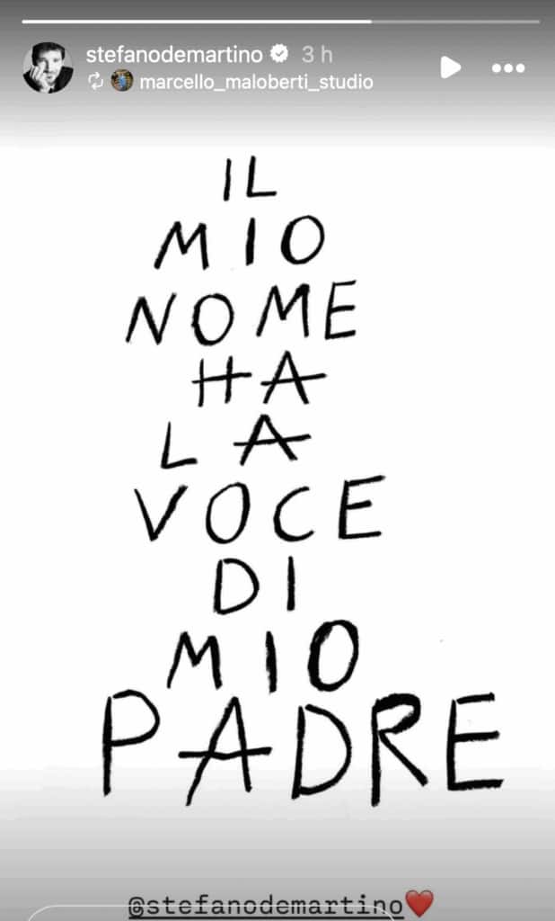 La storia postata su Instagram da Stefano de Martino
