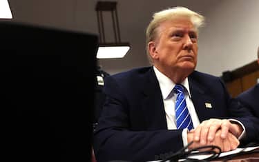 Mandatory Credit: Photo by Spencer Platt/UPI/Shutterstock (14478577i)Former President Donald Trump sits in the courtroom before the start of his trial at Manhattan criminal court in New York on Monday, May 13, 2024. Michael Cohen, a one-time fixer and personal attorney to Trump, will take the stand today to begin testifying in the hush-money criminal trial against the former president.Former President Trump Criminal Trial in New York, United States - 13 May 2024