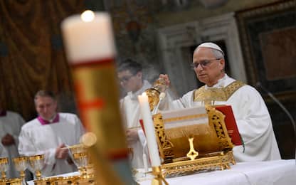 Santa Messa pro Ecclesia celebrata dal Romano Pontefice Leone XIV con i Cardinali, 9 Maggio 2025. ANSA/US VATICAN MEDIA