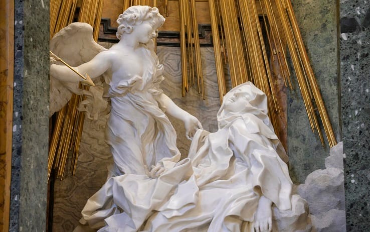 La presentazione alla stampa de ''L'estasi del Barocco'', il restauro integrale della Cappella Cornaro di Bernini presso la Chiesa di Santa Maria della Vittoria a Roma, 21 ottobre 2021. ANSA/CLAUDIO PERI
