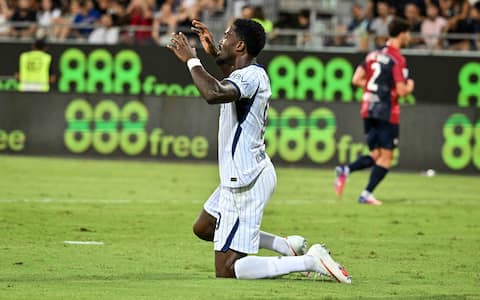 IPA87950254 - Marcus Thuram of Inter during Cagliari Calcio vs Inter - FC Internazionale, Italian soccer Serie A match in Cagliari, Italy, August 30 2026