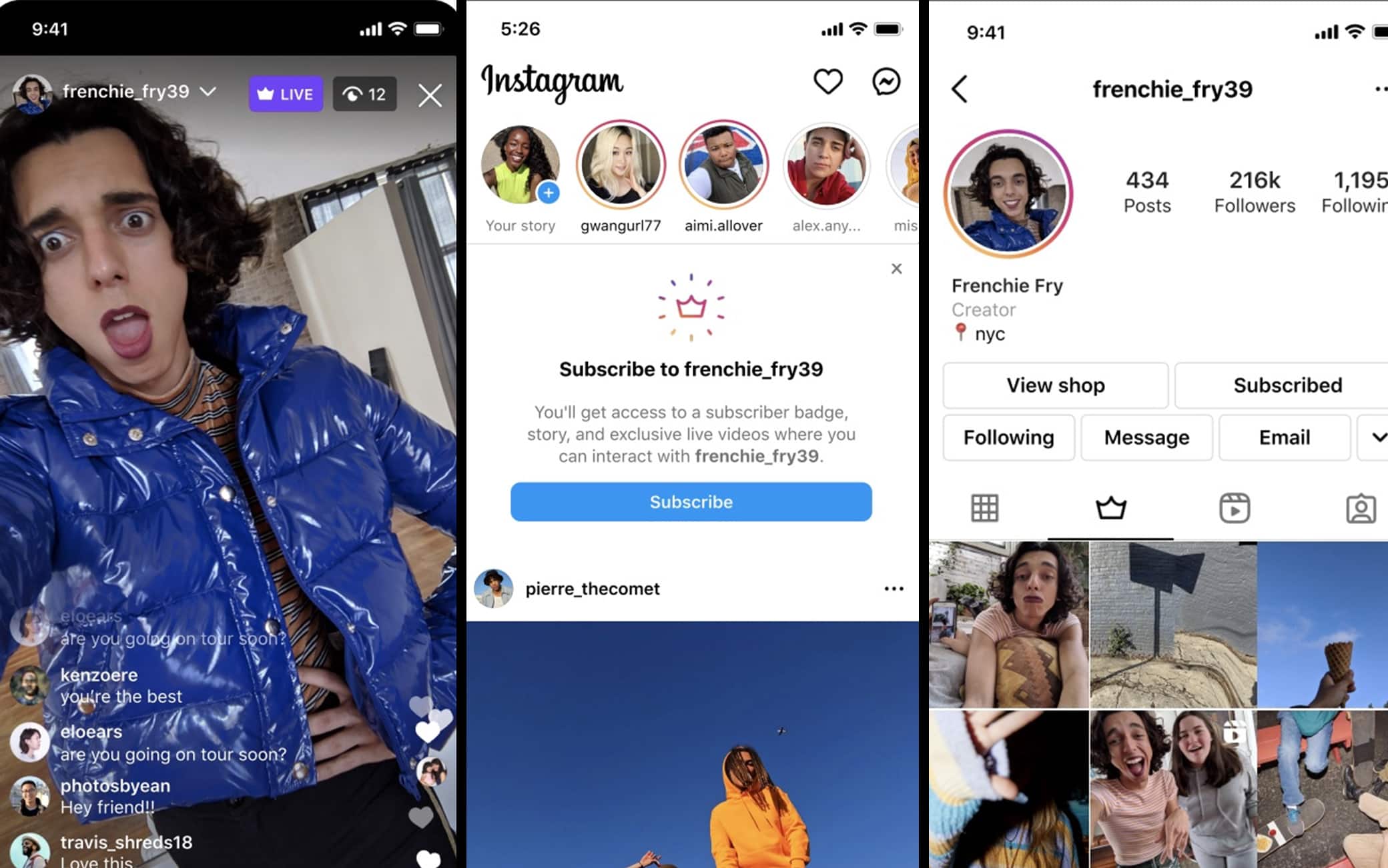 Abbonamenti instagram