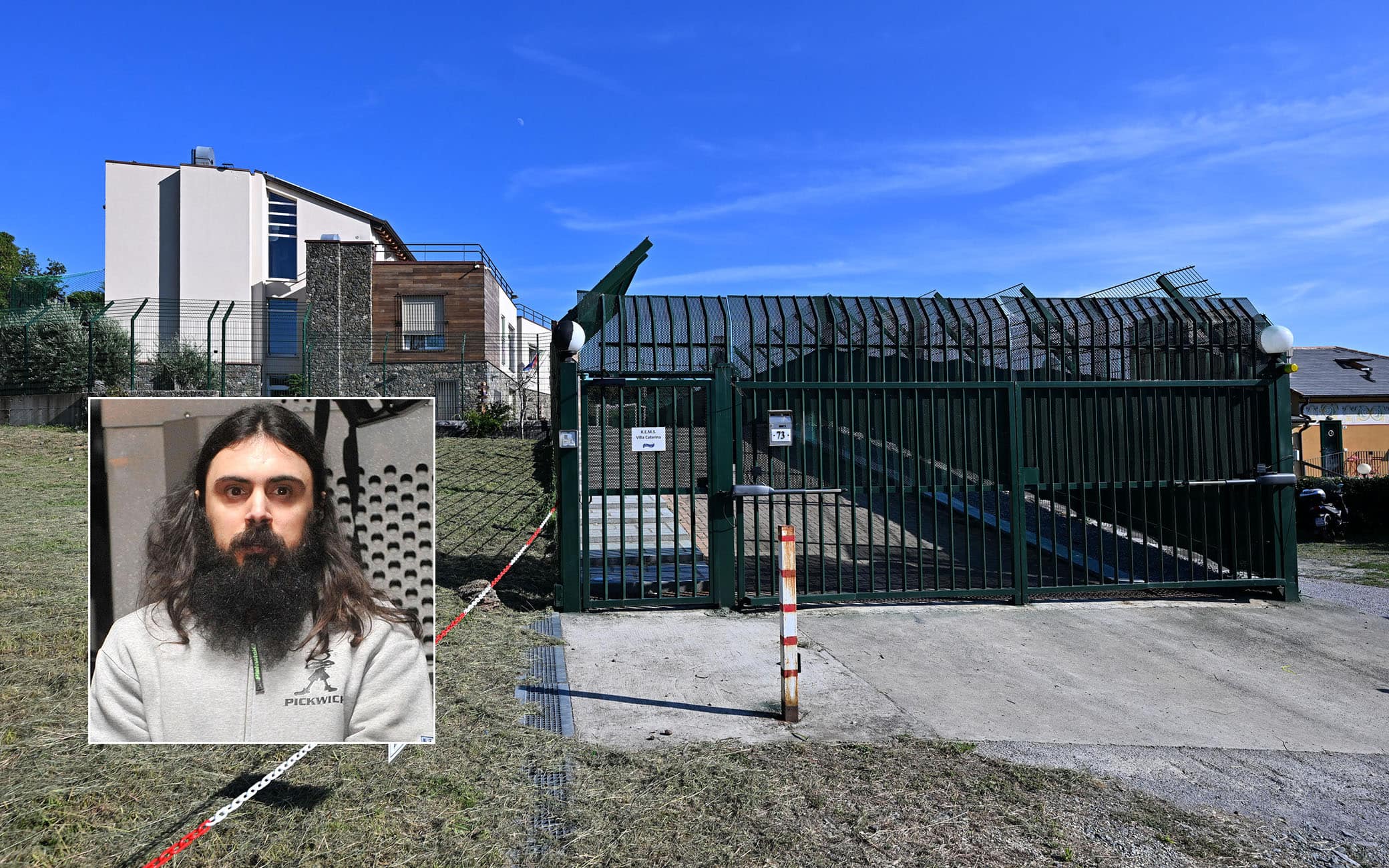 Una veduta della R.e.m.s. di Genova Villa Caterina, sulle alture del quartiere di  Pra, dove Luca Delfino omicida di Antonella Multari, dovra' scontare i prossimi 6 anni e mezzo della sua pena. Genova, 27 luglio '2023.ANSA/LUCA ZENNARO