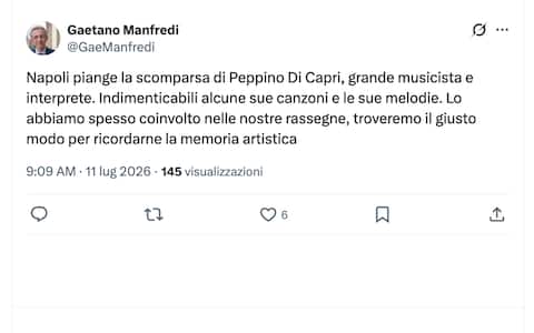 Peppino di Capri ricordo social
