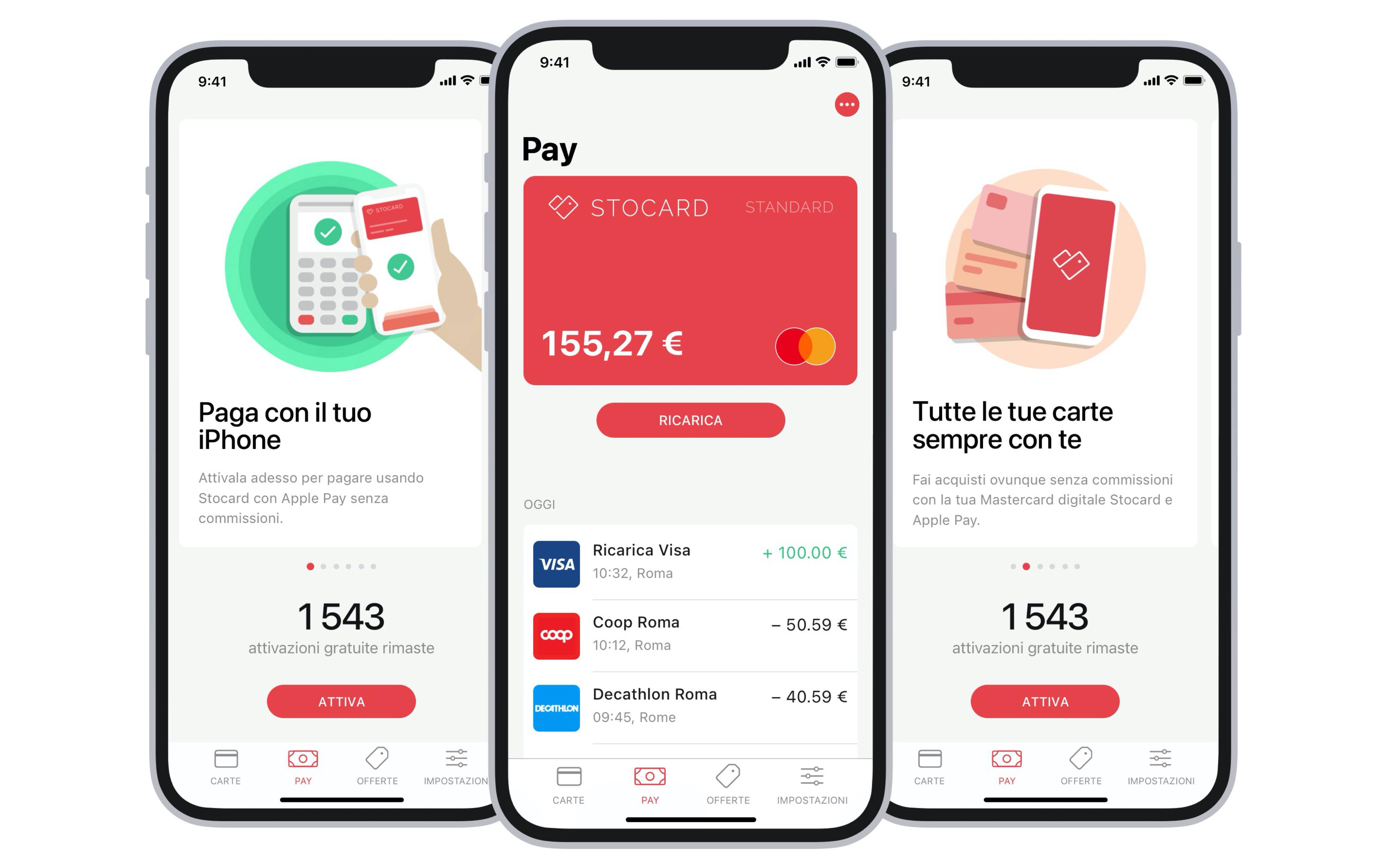 L'interfaccia dell'app Stocard