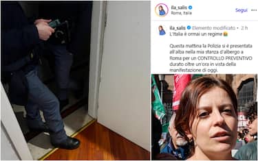 Ilaria Salis e il post social sul controllo in hotel