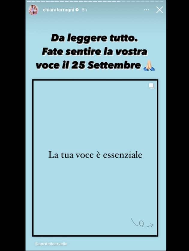 Ferragni Instagram elezioni